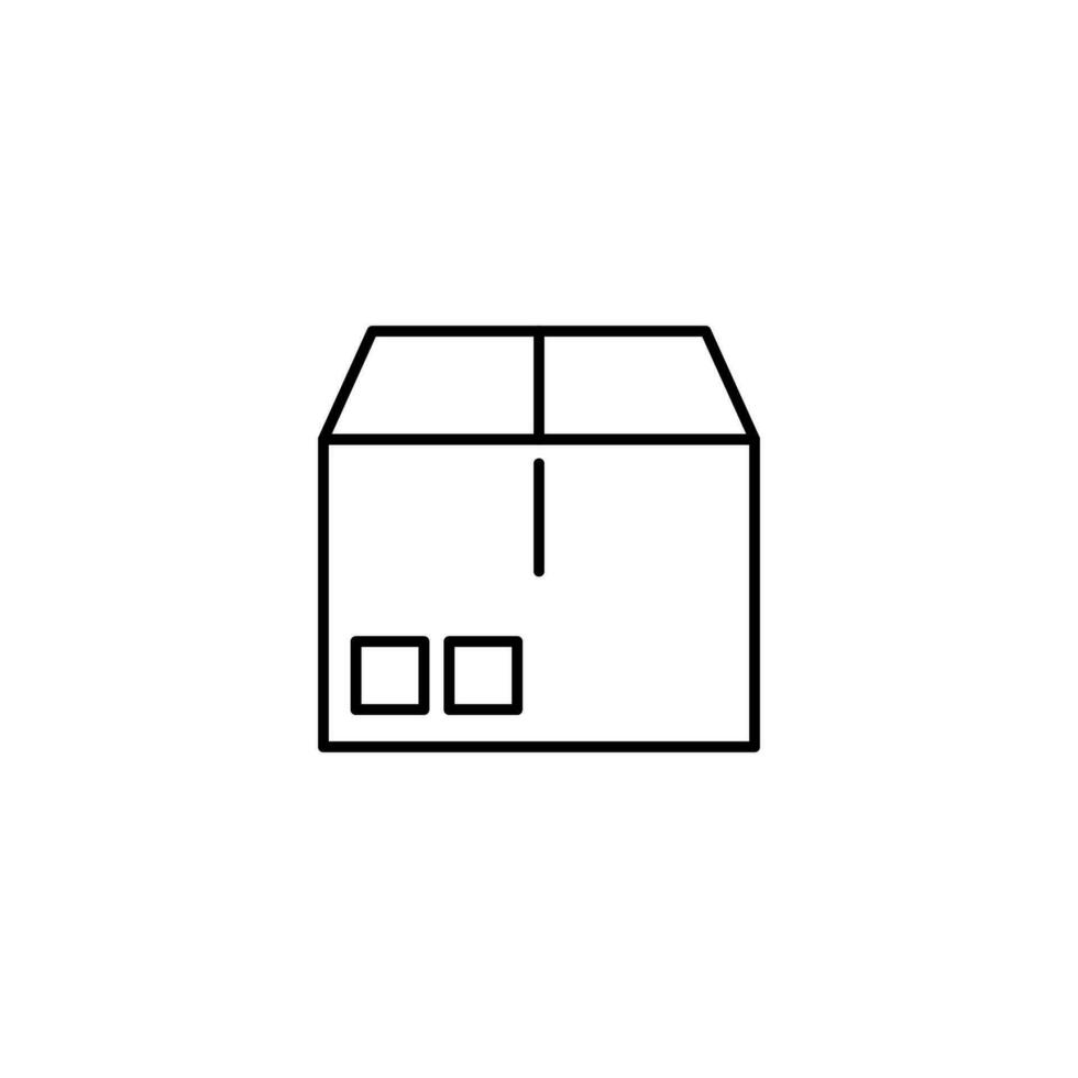 Bix Packed Delivery Box Simple Outline Symbol for Web Sites. Perfect for web sites, books, stores, shops. Editable stroke in minimalistic outline style vector