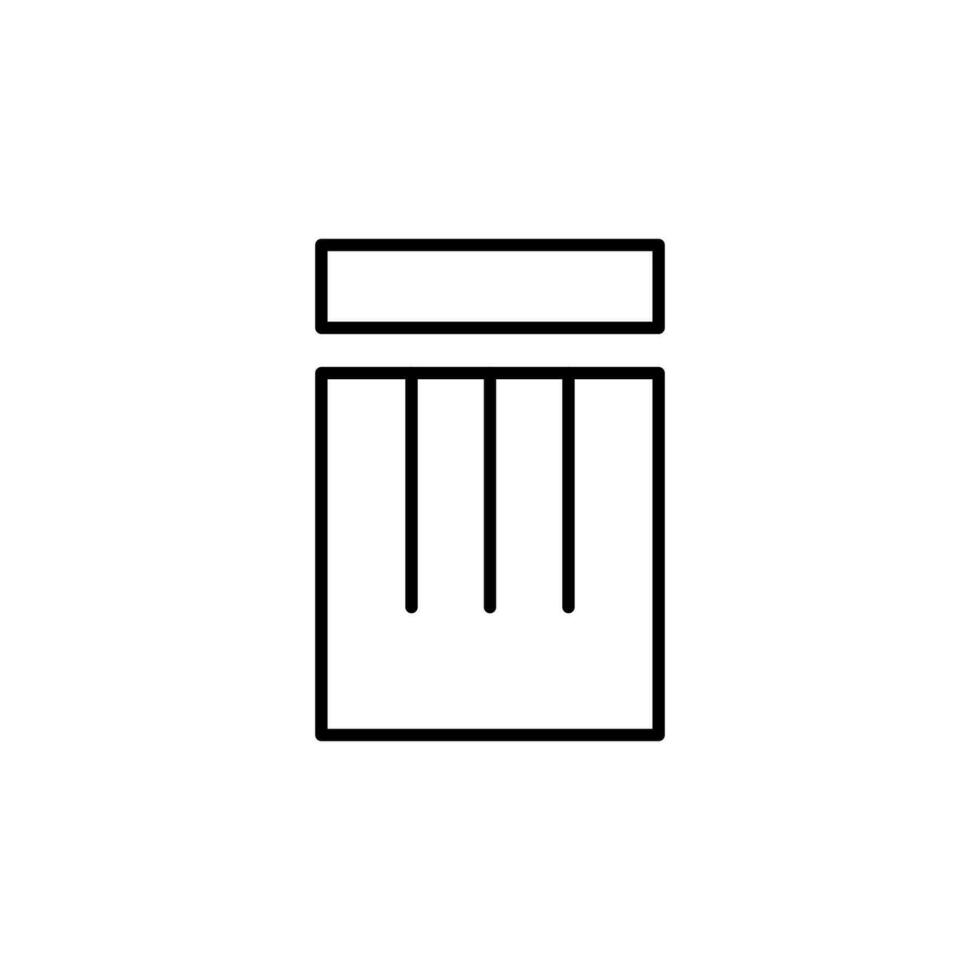 Garbage Can Simple Outline Symbol for Web Sites. Perfect for web sites, books, stores, shops. Editable stroke in minimalistic outline style vector