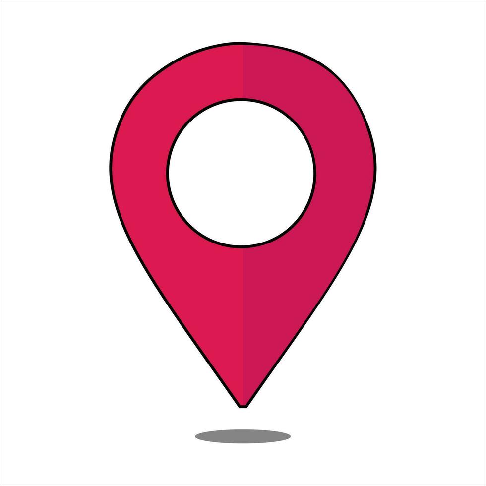 GPS navigator pin checking point in red color. Location Icon. vector