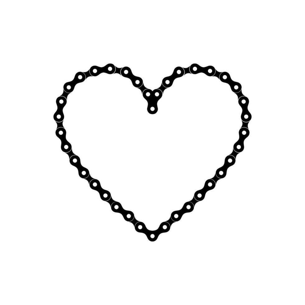 Heart Shape, Love Icon Symbol, Composed by Silhouette of the Chain of the Motor, Motorcycle, Bike, Bicycle or Machine, can use for Logo Type, Apps, Website, Art Illustration or Graphic Design Element vector