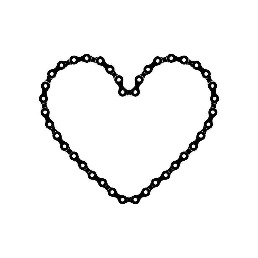 Heart Shape, Love Icon Symbol, Composed by Silhouette of the Chain of the Motor, Motorcycle, Bike, Bicycle or Machine, can use for Logo Type, Apps, Website, Art Illustration or Graphic Design Element vector