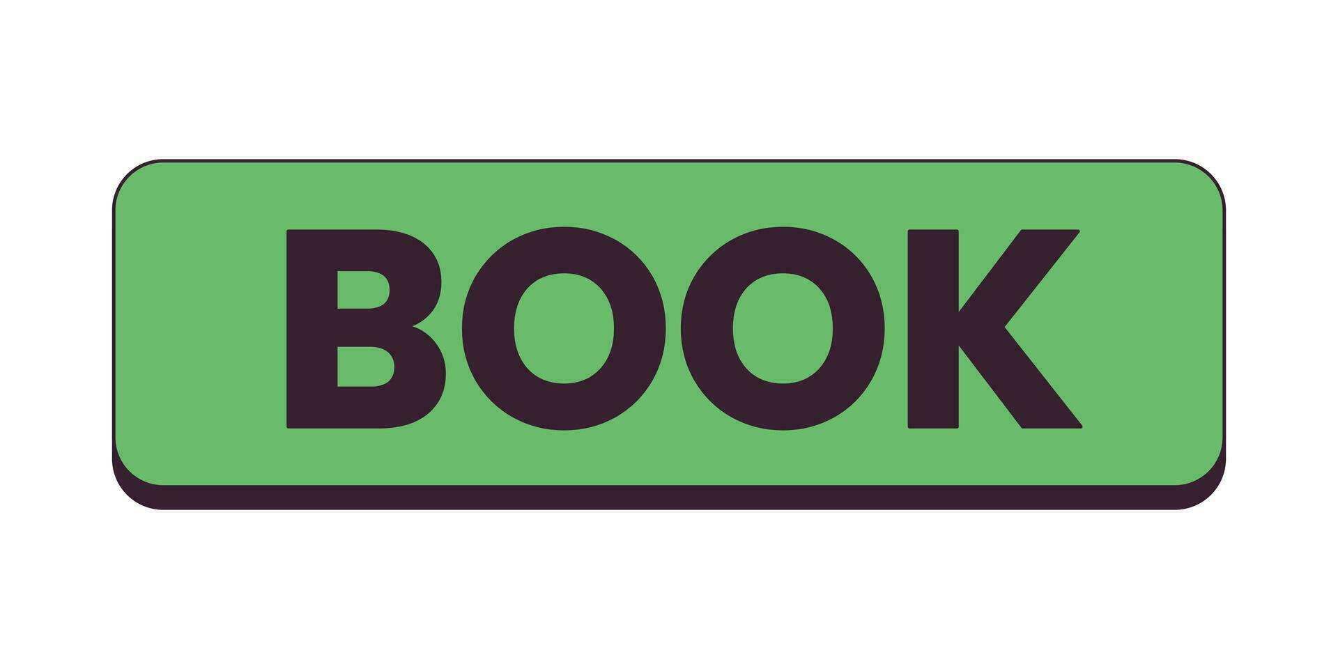 Booking button flat monochrome isolated vector object. Book now. Editable black and white line art drawing. Simple outline spot illustration for web graphic design