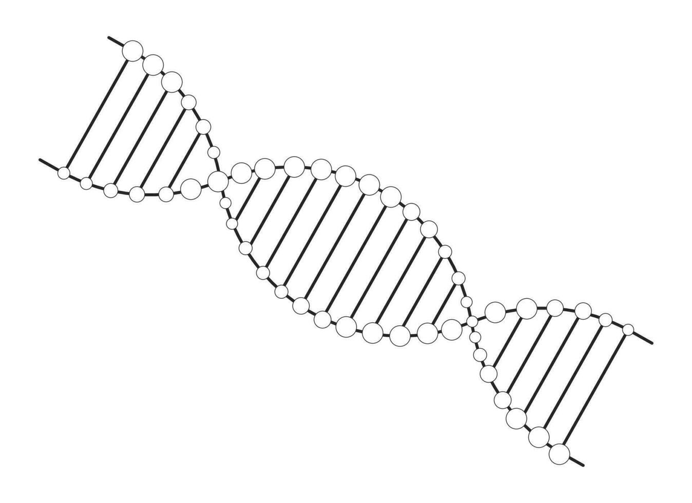 DNA helix flat monochrome isolated vector object. Genetic information. Editable black and white line art drawing. Simple outline spot illustration for web graphic design