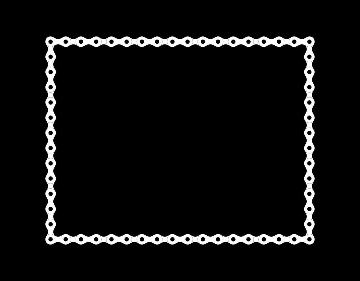 Frame for Picture or Photo Image Create from Chain of the Motorcycle, Bike, Bicycle or Machine. Vector Illustration