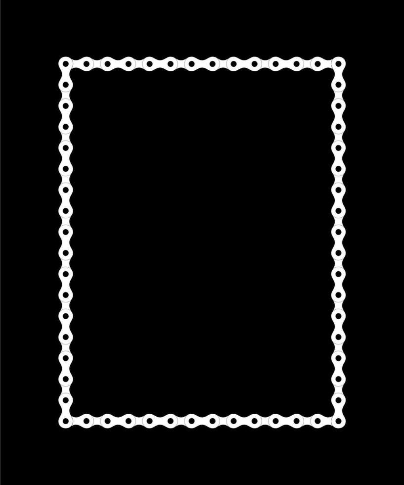 Frame for Picture or Photo Image Create from Chain of the Motorcycle, Bike, Bicycle or Machine. Vector Illustration