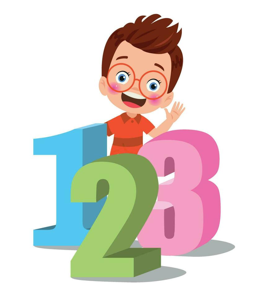 Cartoon kids with 123 numbers vector image 26967652 vector art at vecteezy