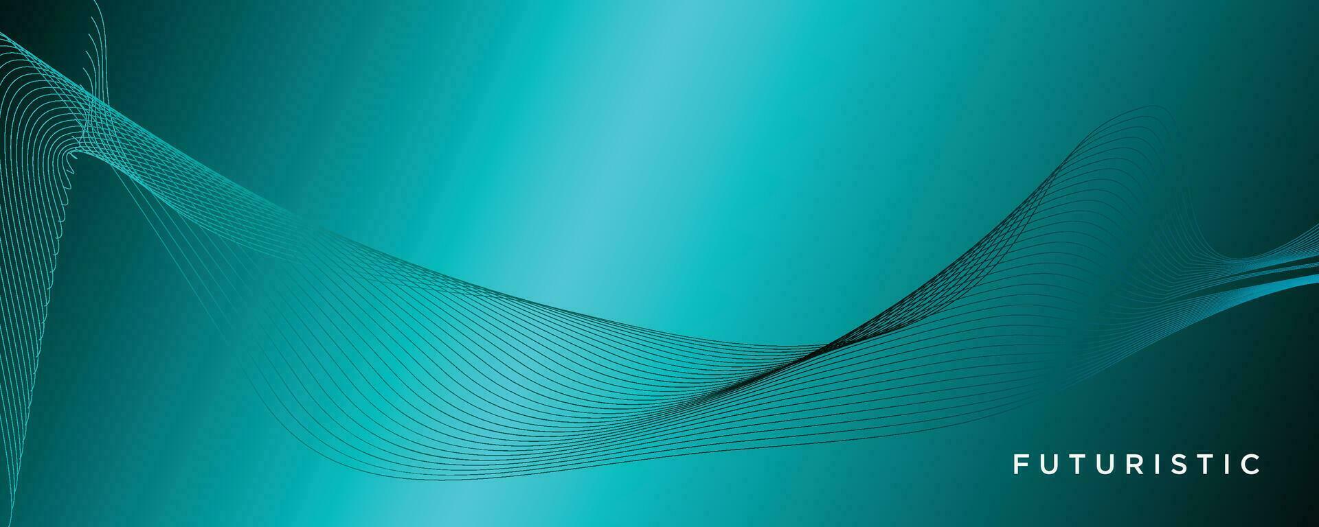 Gradient wave line background. Modern flowing wave line elements. Futuristic technology concept. Horizontal template design. Vector illustration