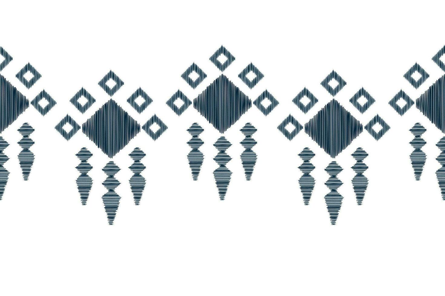 Ethnic Ikat fabric pattern geometric style.African Ikat embroidery Ethnic oriental pattern blue white background. Abstract,vector,illustration.Texture,clothing,frame,decoration,carpet,motif. vector