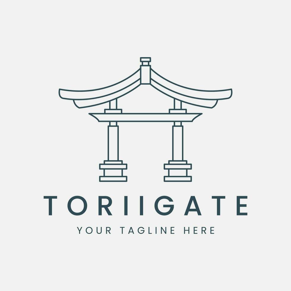 logo torii portón línea Arte vector ilustración modelo diseño