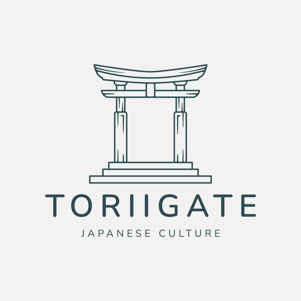 torii portón logo línea Arte vector ilustración modelo diseño