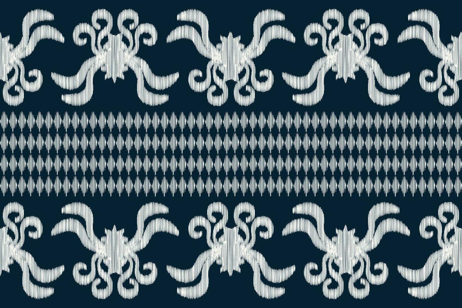 Ethnic Ikat fabric pattern geometric style.African Ikat embroidery Ethnic oriental pattern blue background. Abstract,vector,illustration.Texture,clothing,frame,decoration,carpet,motif. vector