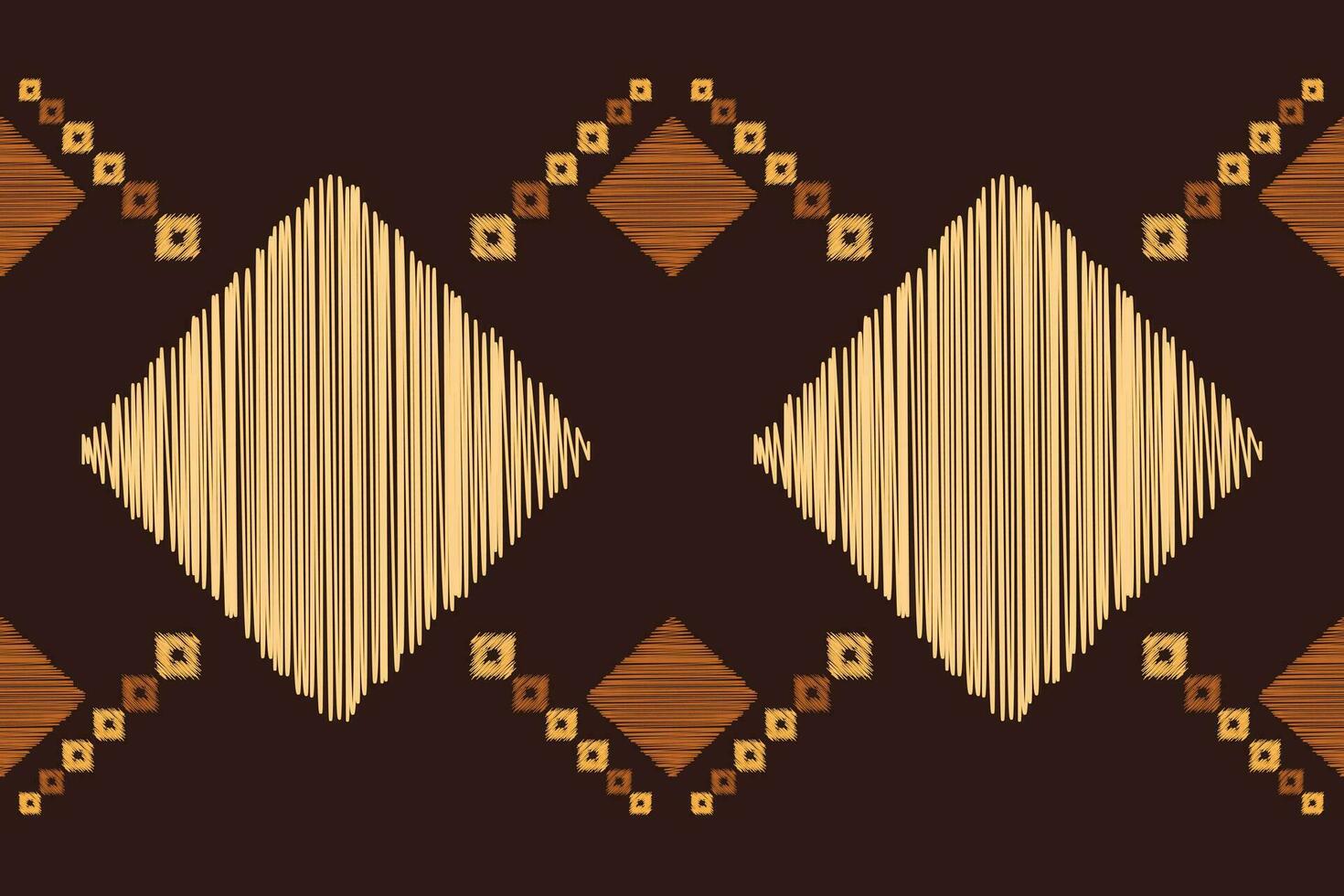 Ethnic Ikat fabric pattern geometric style.African Ikat embroidery brown Ethnic oriental pattern brown background. Abstract,vector,illustration.Texture,wallpaper,frame,decoration,carpet,motif. vector