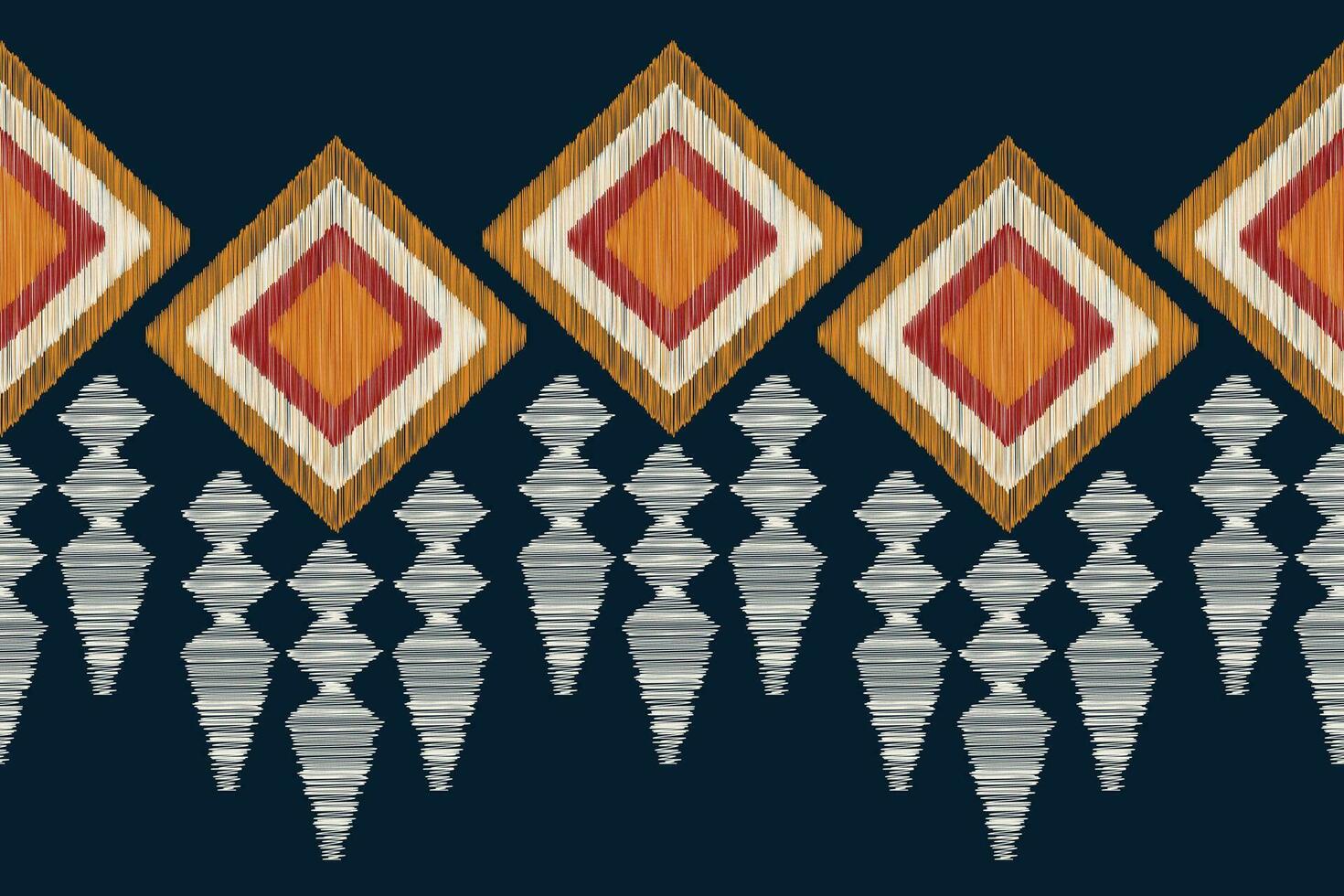 Ethnic Ikat fabric pattern geometric style.African Ikat embroidery Ethnic oriental pattern blue background. Abstract,vector,illustration.Texture,clothing,frame,decoration,carpet,motif. vector