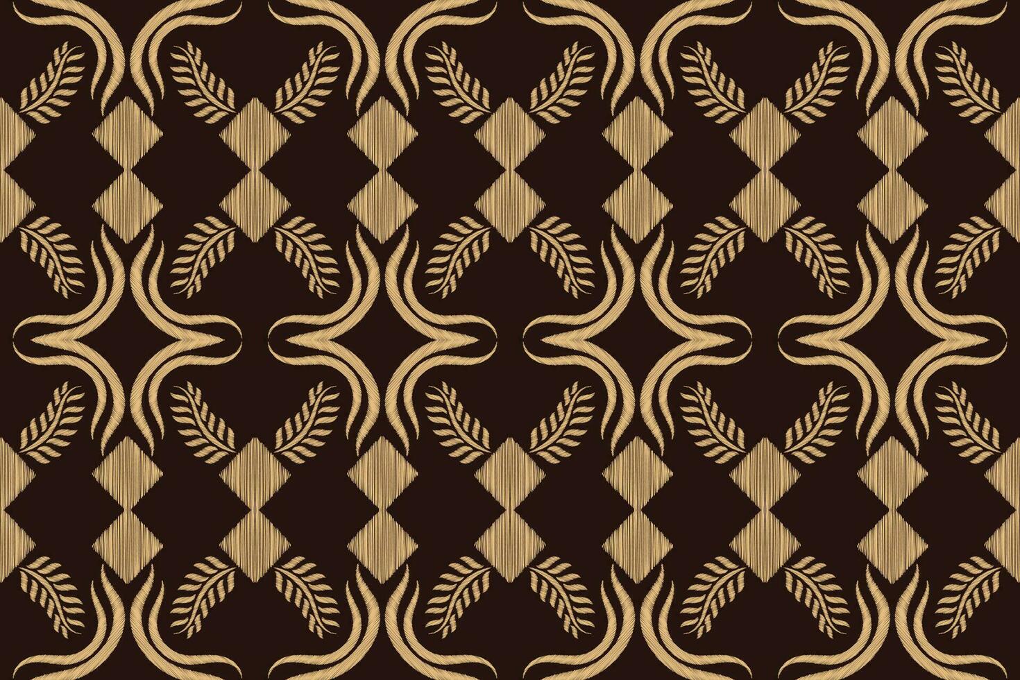 Ethnic Ikat fabric pattern geometric style.African Ikat embroidery brown Ethnic oriental pattern brown background. Abstract,vector,illustration.Texture,wallpaper,frame,decoration,carpet,motif. vector