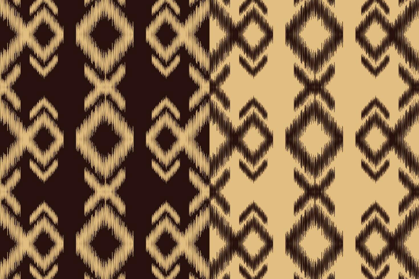 Ethnic Ikat fabric pattern geometric style.African Ikat embroidery brown Ethnic oriental pattern brown background. Abstract,vector,illustration.Texture,wallpaper,frame,decoration,carpet,motif. vector