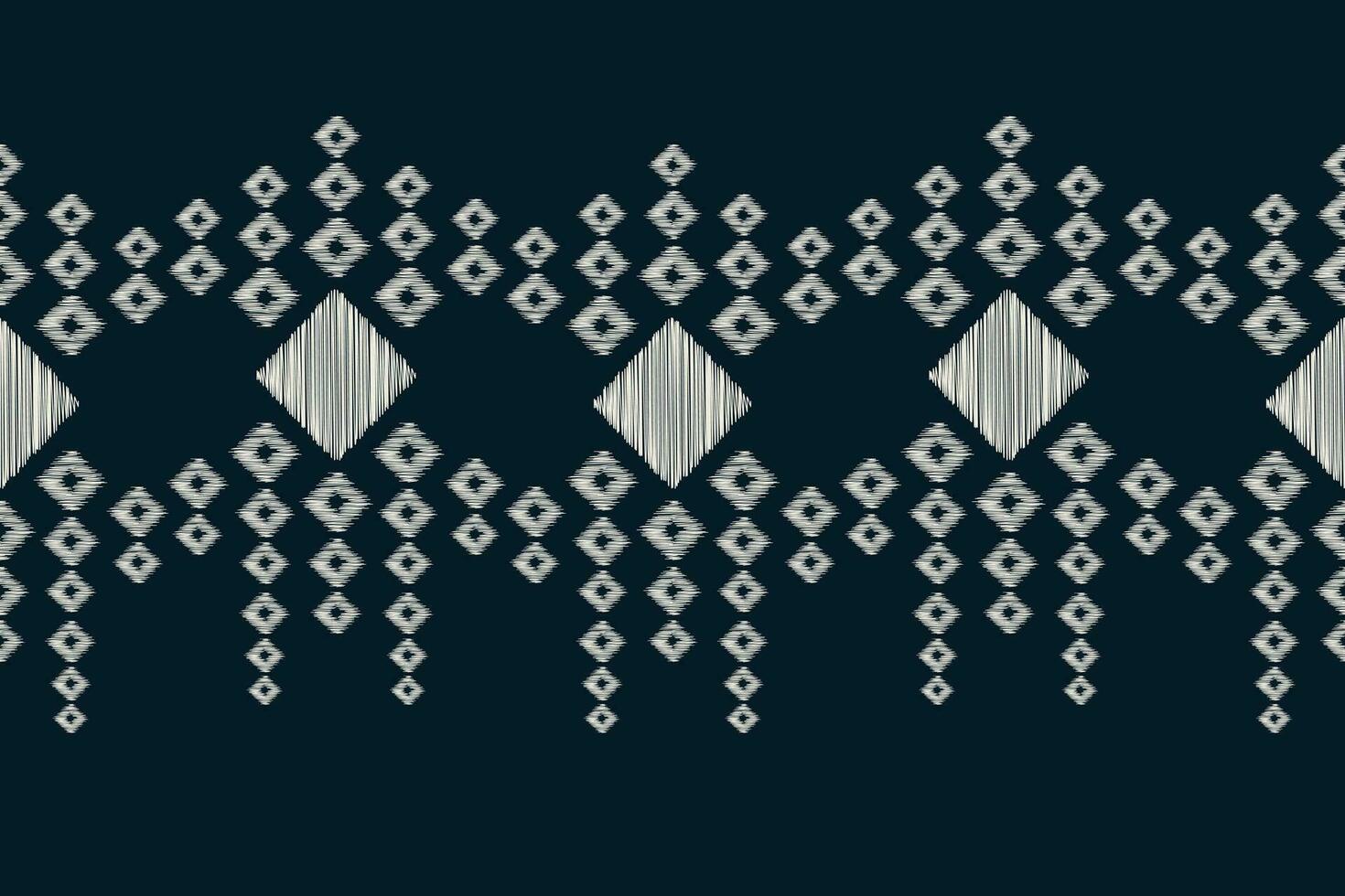 Ethnic Ikat fabric pattern geometric style.African Ikat embroidery Ethnic oriental pattern blue background. Abstract,vector,illustration.Texture,clothing,frame,decoration,carpet,motif. vector