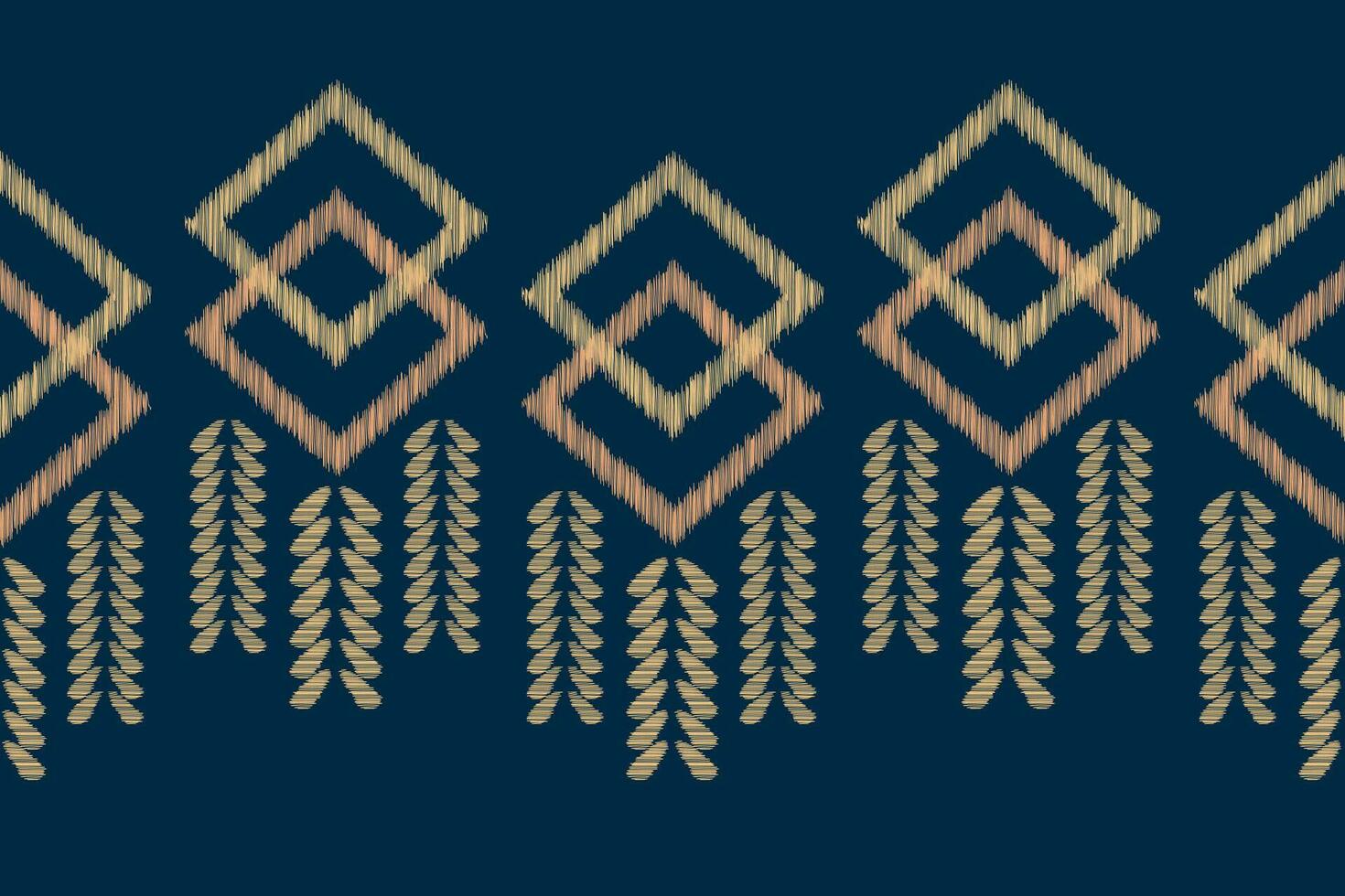Ethnic Ikat fabric pattern geometric style.African Ikat embroidery Ethnic oriental pattern blue background. Abstract,vector,illustration.Texture,clothing,frame,decoration,carpet,motif. vector