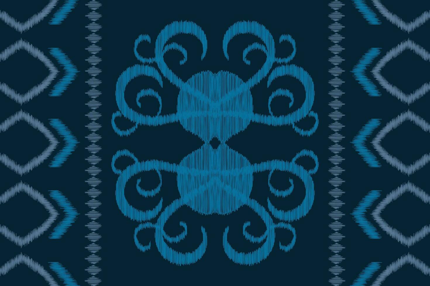 Ethnic Ikat fabric pattern geometric style.African Ikat embroidery Ethnic oriental pattern blue background. Abstract,vector,illustration.Texture,clothing,frame,decoration,carpet,motif. vector