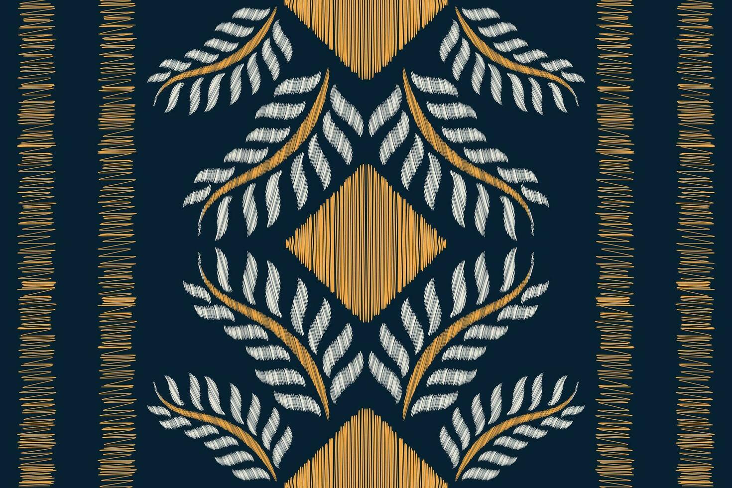 Ethnic Ikat fabric pattern geometric style.African Ikat embroidery Ethnic oriental pattern blue background. Abstract,vector,illustration.Texture,clothing,frame,decoration,carpet,motif. vector