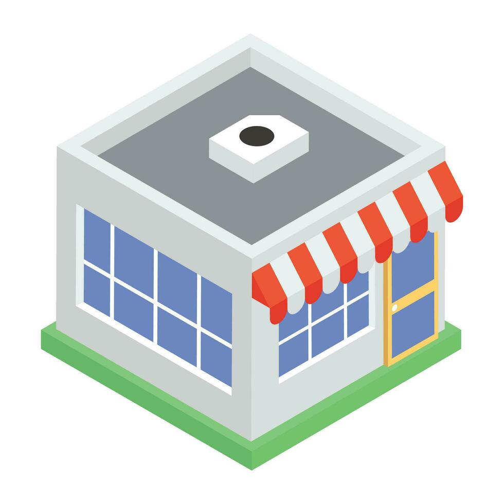 Isometric vector design of shop icon