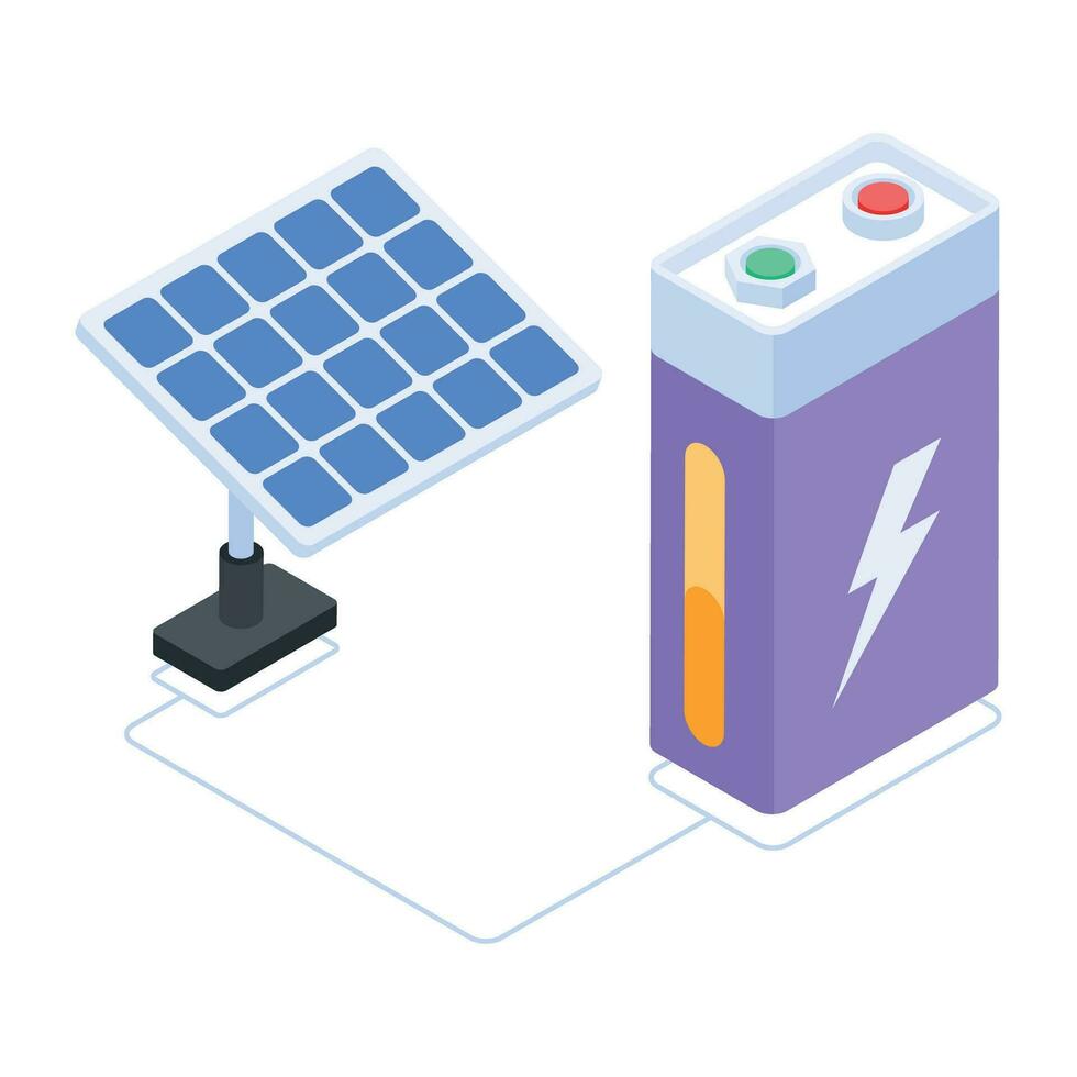 Modern isometric icon of solar light vector