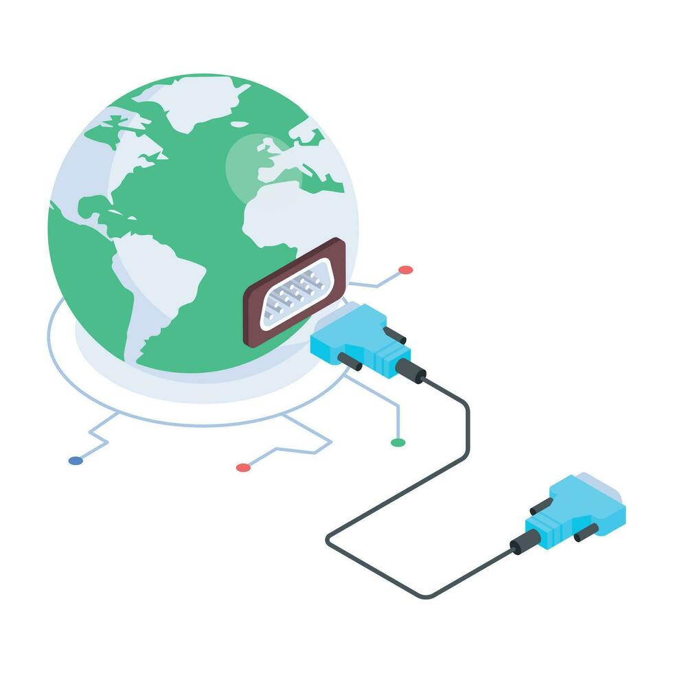 Modern isometric icon of eco plug vector