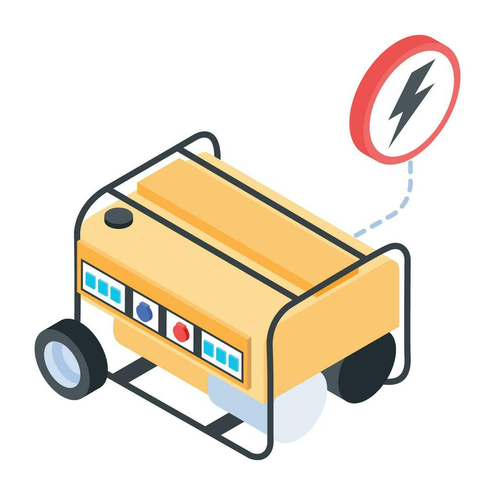 Easy to use isometric icon of generator vector