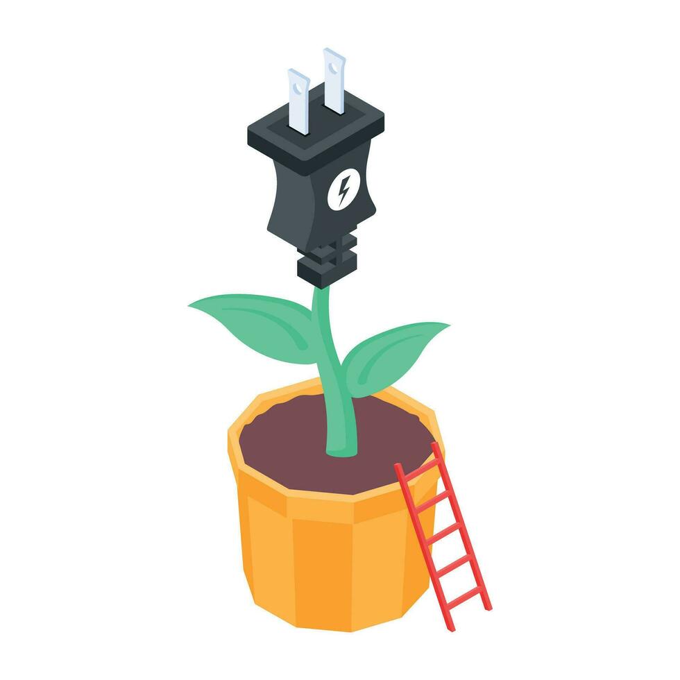 Modern isometric icon of eco plug vector