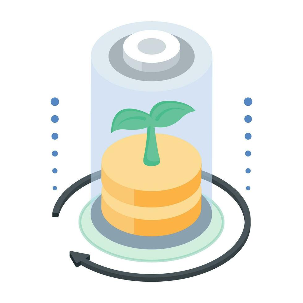An isometric icon of plant growing vector