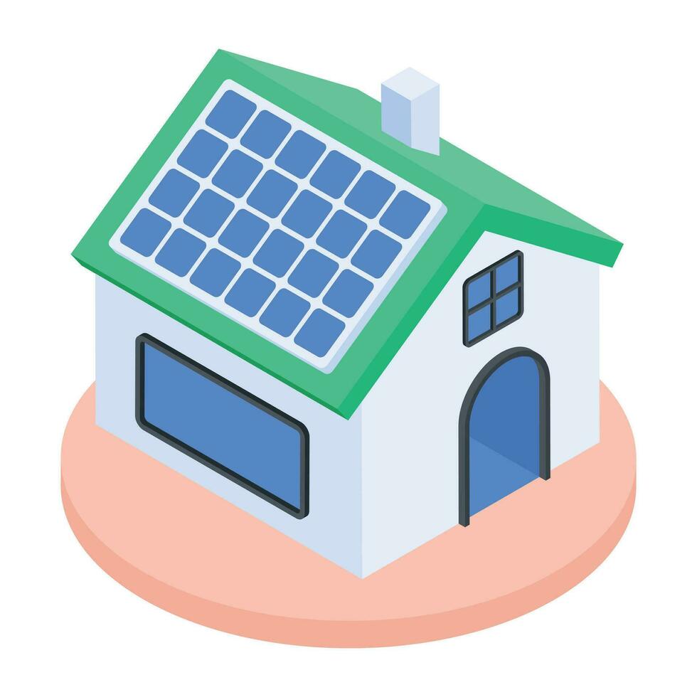 Modern isometric icon of solar panels vector