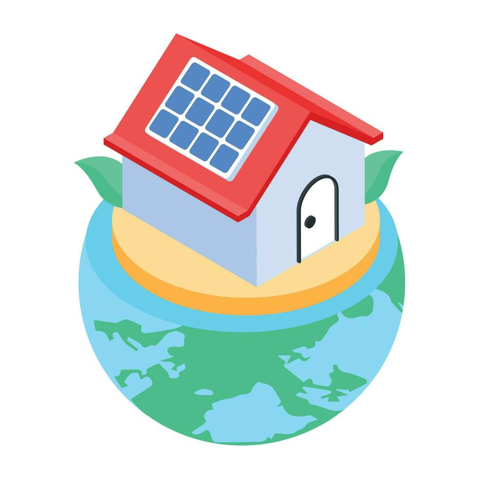 Modern isometric icon of solar light vector