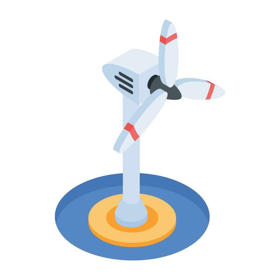 Modern isometric icon of wind energy vector