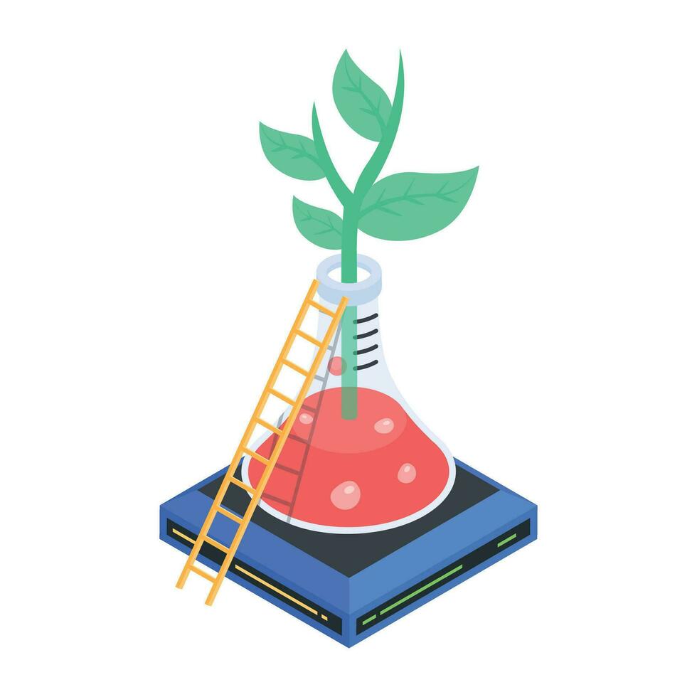 An isometric icon of plant growing vector