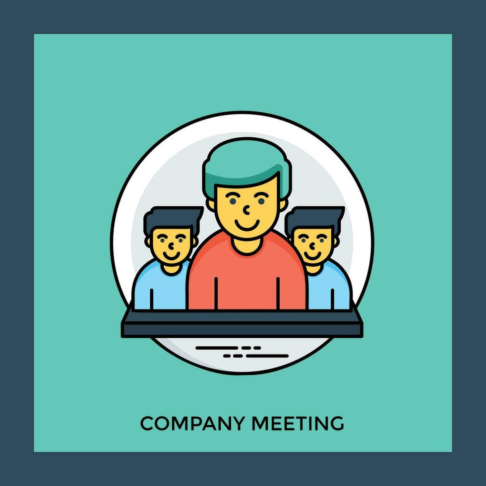 Team of workers where one is leader accompanied with two team members, showing business team icon vector