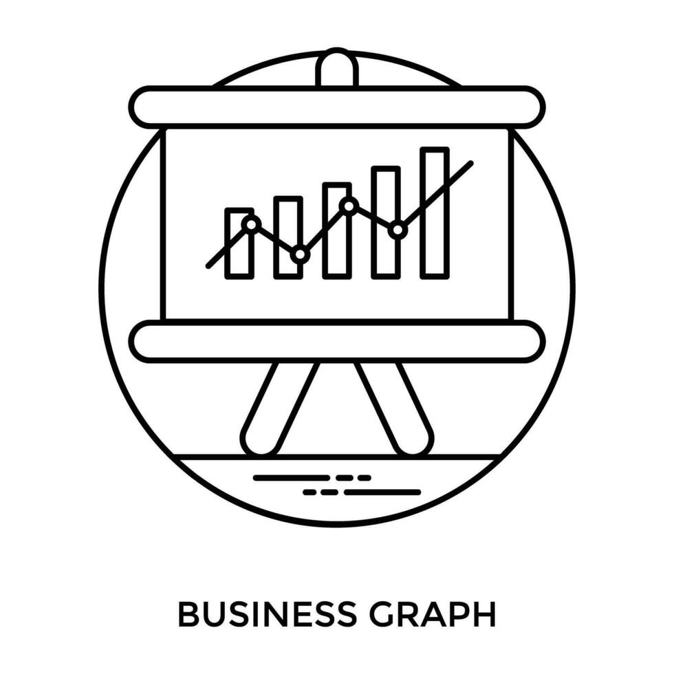 presentación tablero con gráfico de barras demostración creciente tendencia, gráficos para negocio grafico icono vector