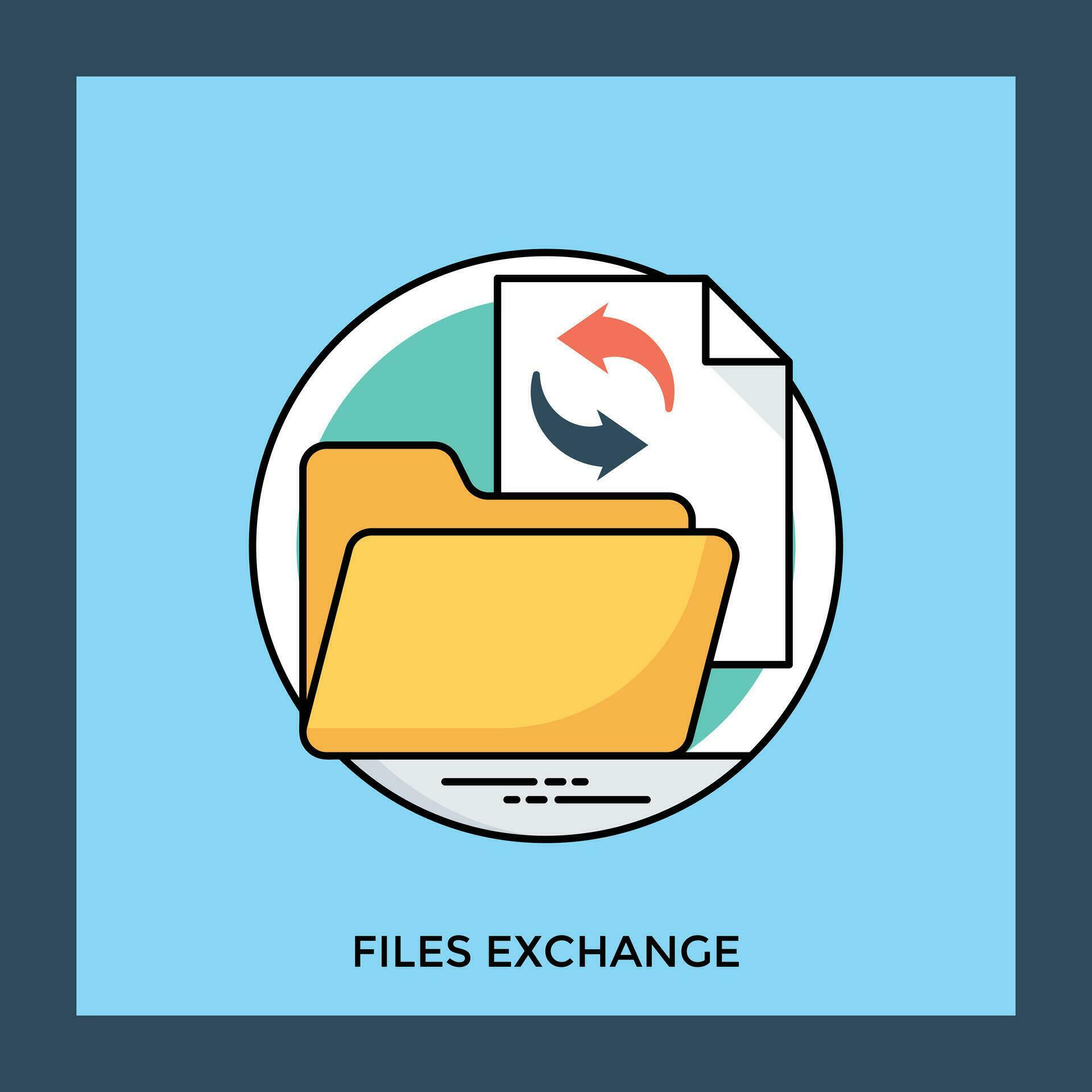 Paper with synchronization arrows and a folder aside, notifying an icon