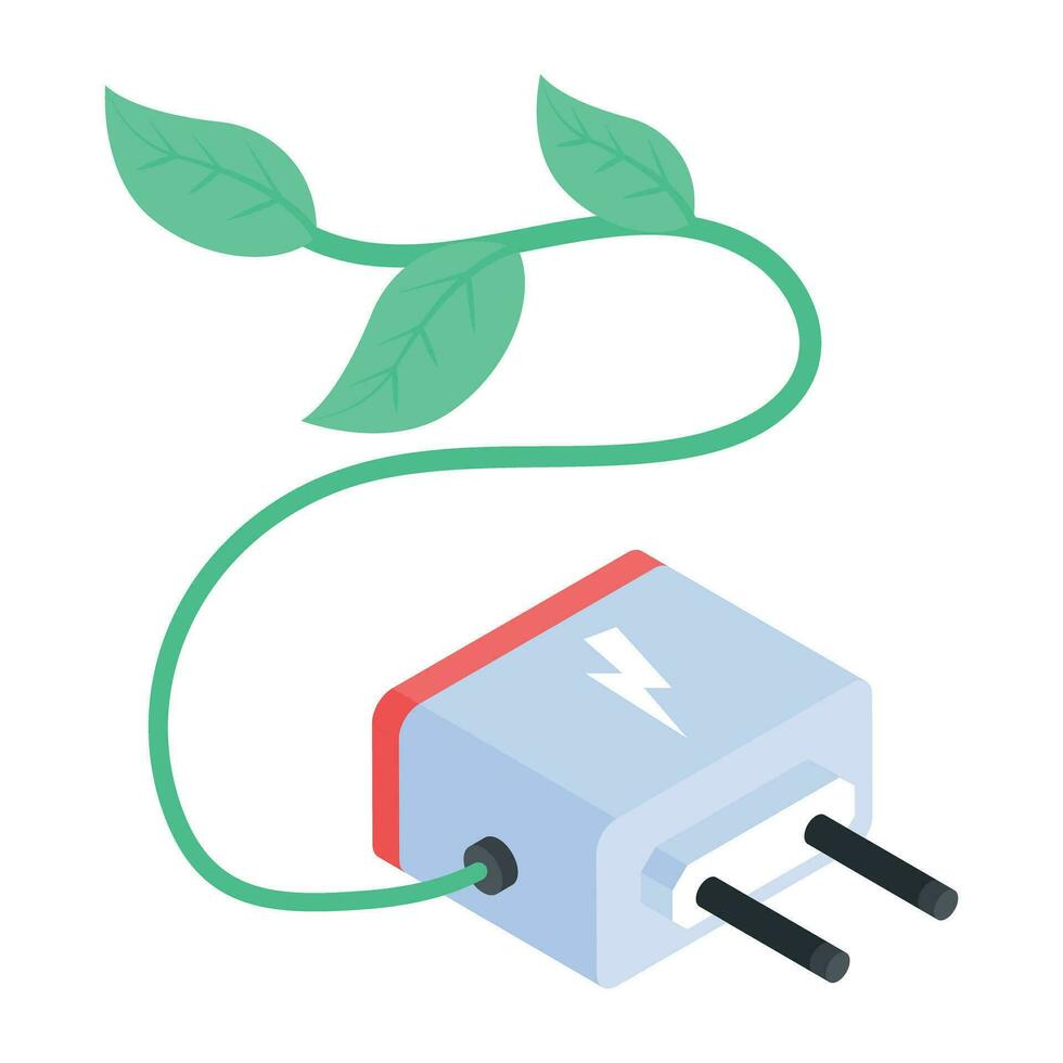Modern isometric icon of eco power vector