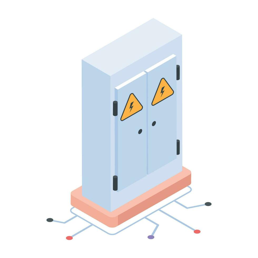 Trendy isometric icon of electrical panel vector
