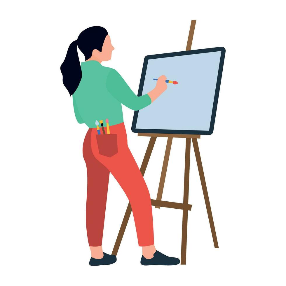 flat icon of person performing different task vector