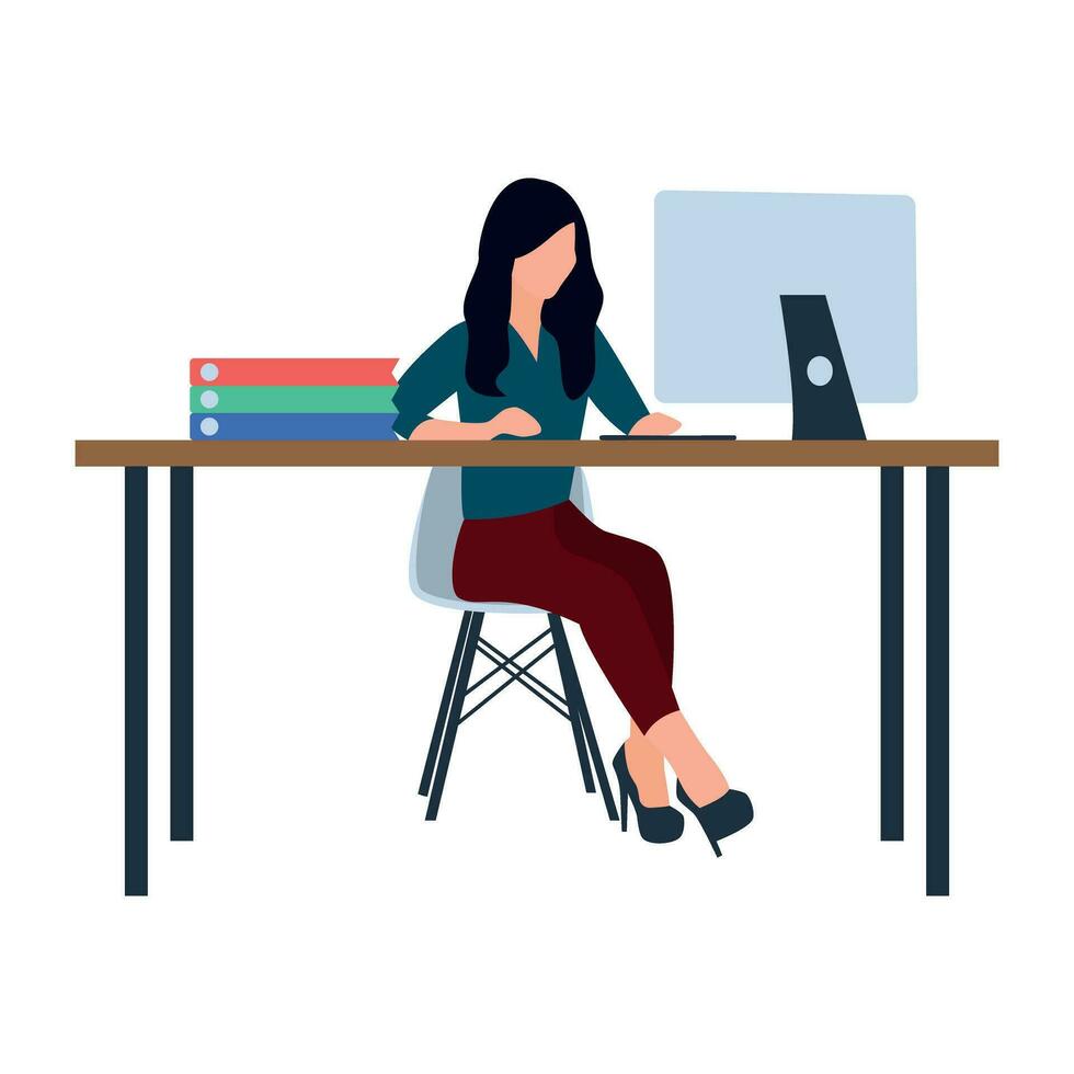 flat icon of person performing different task vector
