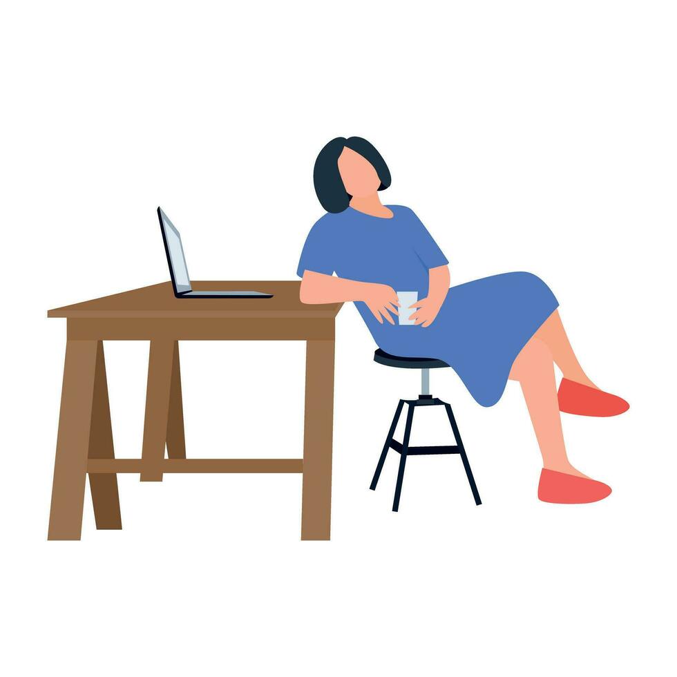 flat icon of person performing different task vector