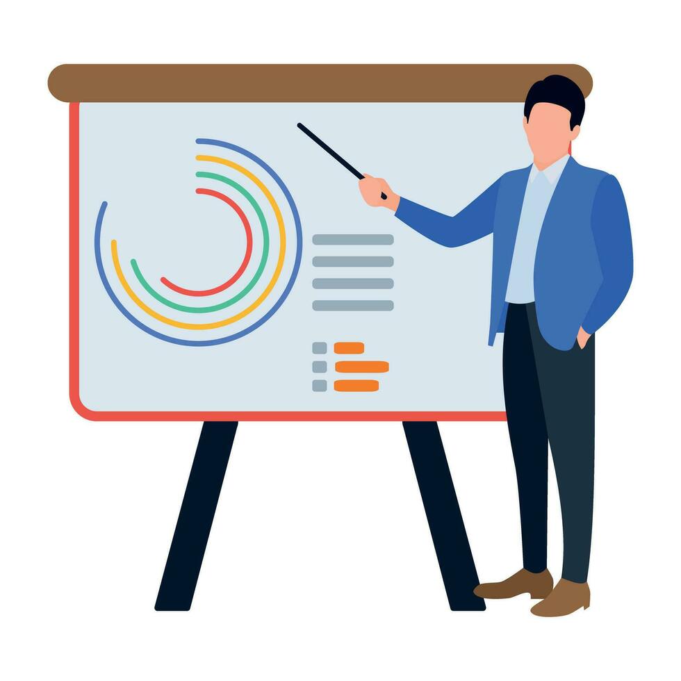 flat icon of person performing different task vector