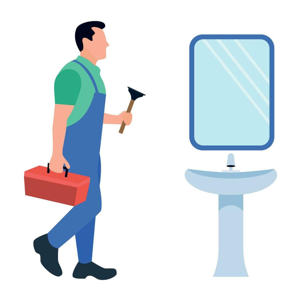 flat icon of person performing different task vector