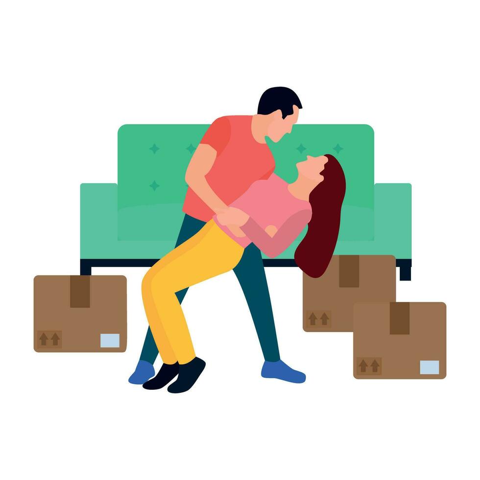 flat icon of person performing different task vector