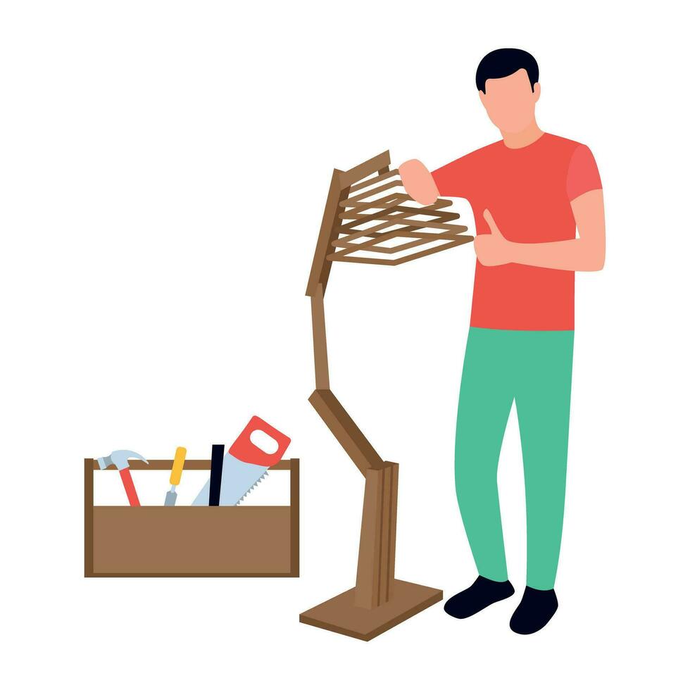flat icon of person performing different task vector