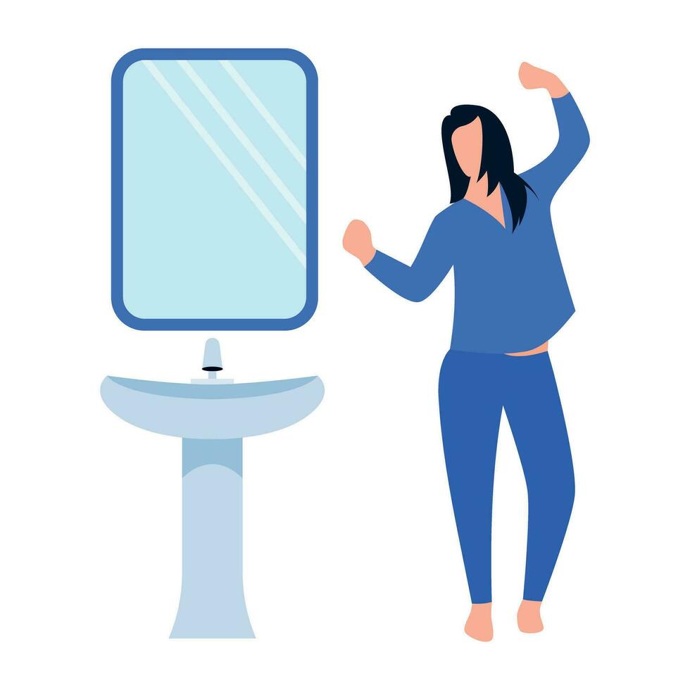 flat icon of person performing different task vector