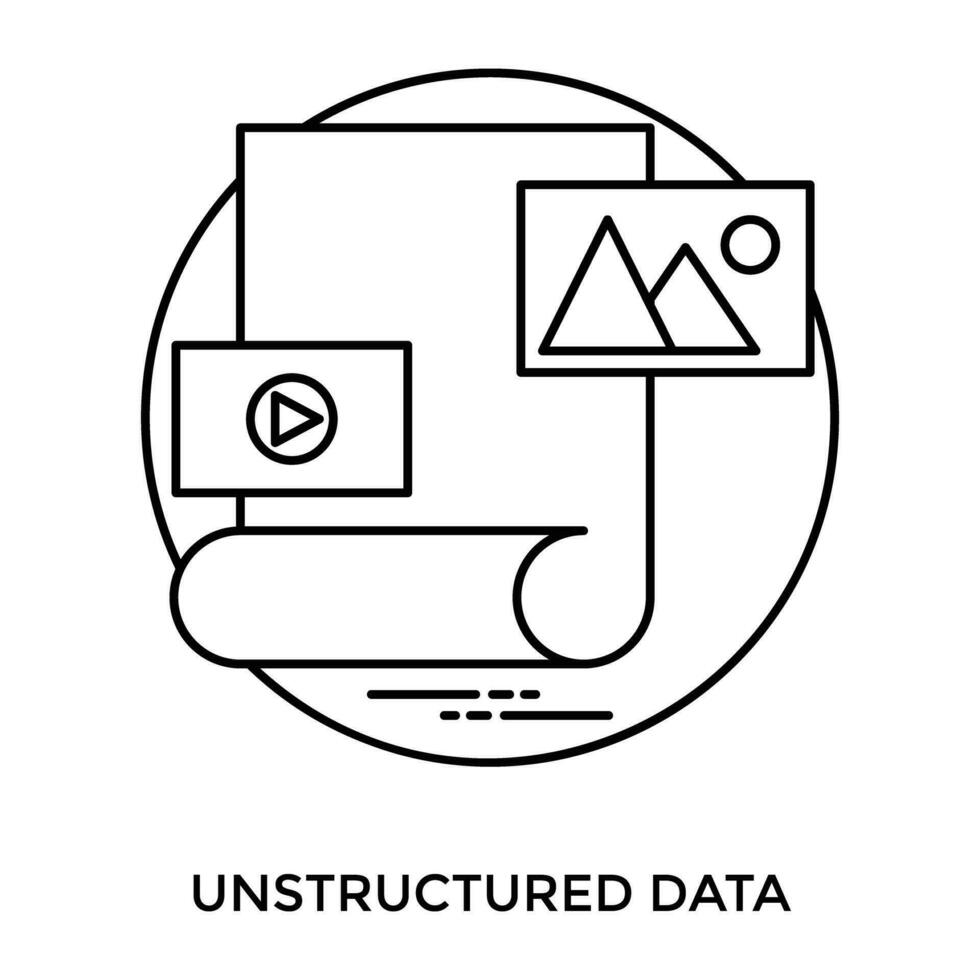 A paper showing underpricing notions of website templates and play symbol, symbolizing unstructured data vector