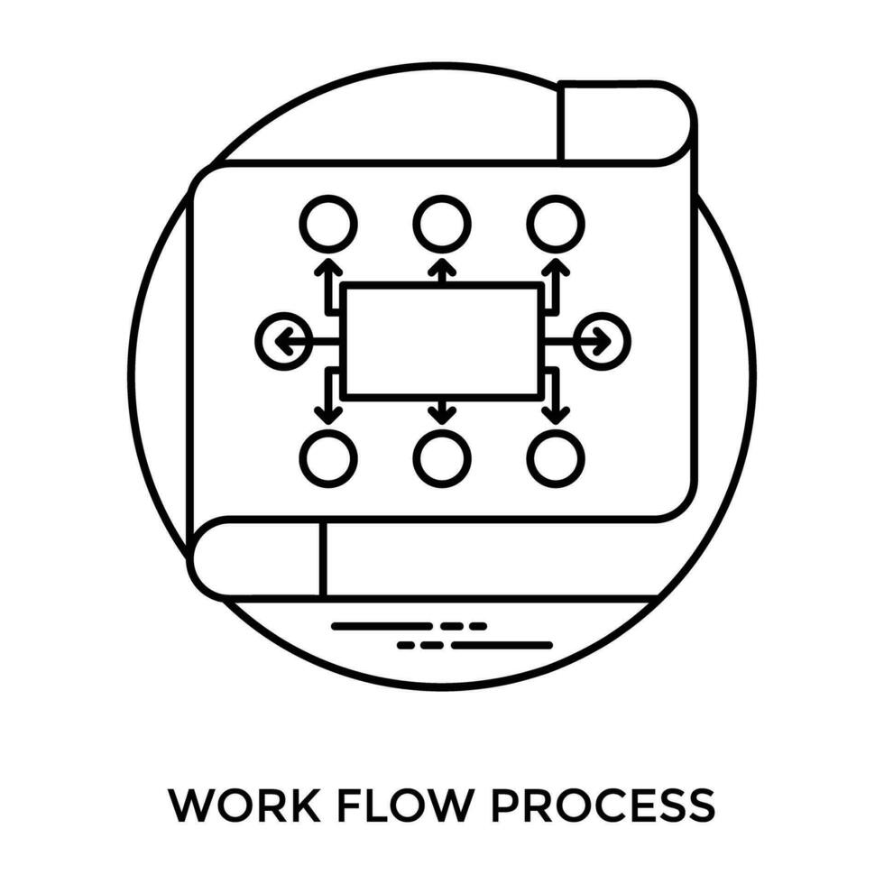 papel con algunos nodos y flechas Proporcionar concepto para flujo de trabajo Progreso icono vector