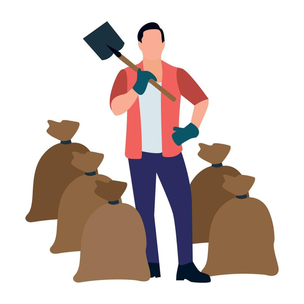 flat icon of person performing different task vector