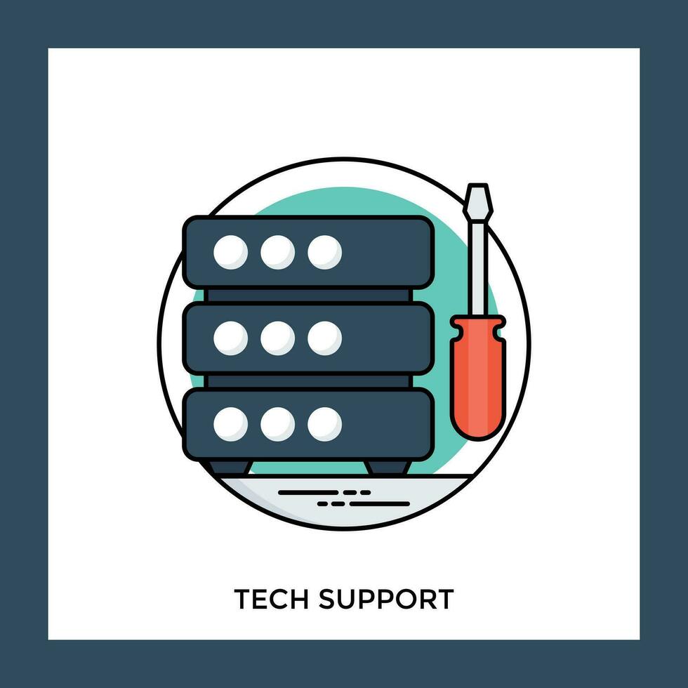 Data storage devices along with screwdrivers, proposing an icon for database support vector